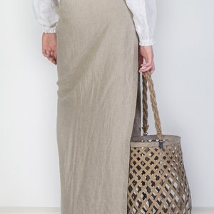 Linen wrap skirt, Full length linen skirt, A line wrap skirt, Long linen skirt zdjęcie 3