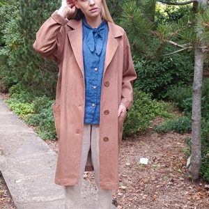 Linen coat in heavy linen fabric, Linen coat with deep pockets, Linen jacket image 3