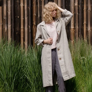 Linen coat jacket / Fitted linen jacket / Linen cardigan image 2