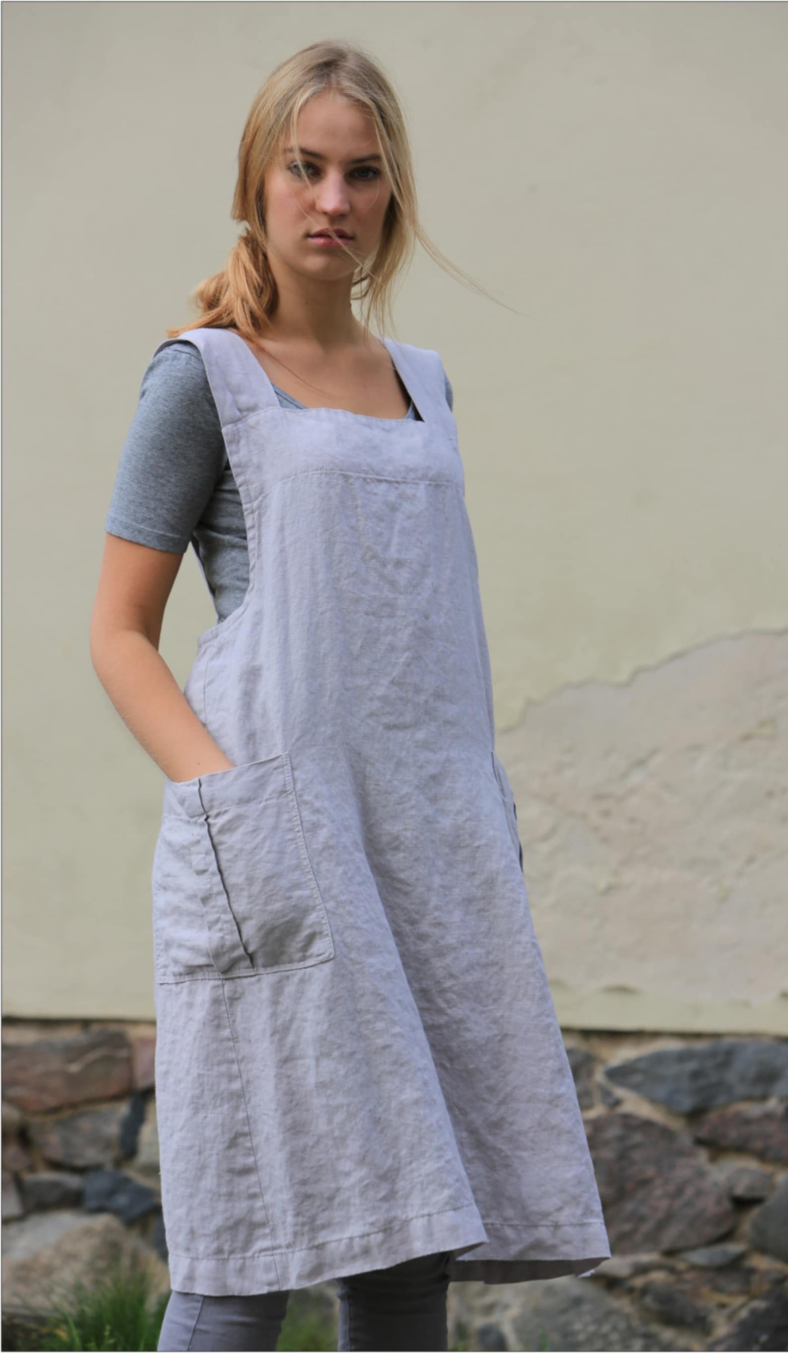 Linen pinafore dress / Original pinafore apron / Linen Etsy Linen pinafore dress / Original pinafore apron / Linen Etsy