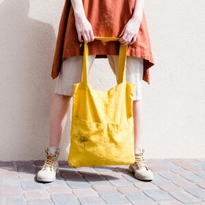 Linen tote bag / Linen bag / Summer linen bag