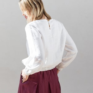 Linen blouse / Linen top / Loose linen blouse / Linen shirt / Natural linen top image 3