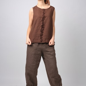 Linen pants / Soft linen pants / Summer pants / Loose linen pants / Washed linen pants / Simple linen pants / wide linen pants