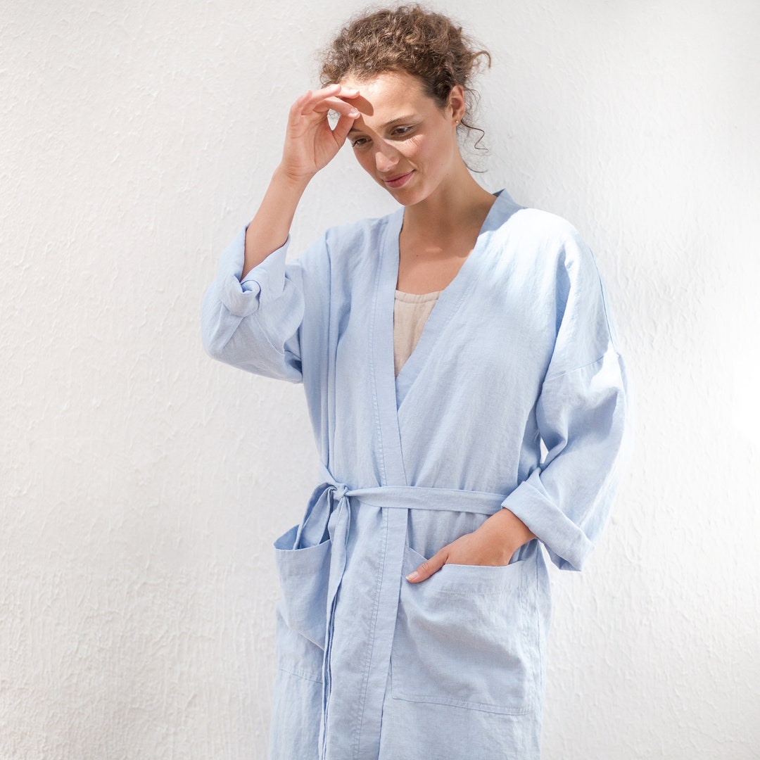 Linen Robe / Linen Bath Robe / Unisex Linen Robe / Linen - Etsy