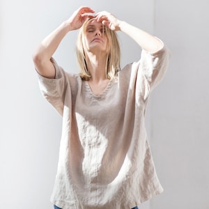 Linen shirt / Linen kimono shirt / Linen blouse / Linen top / Summer linen top