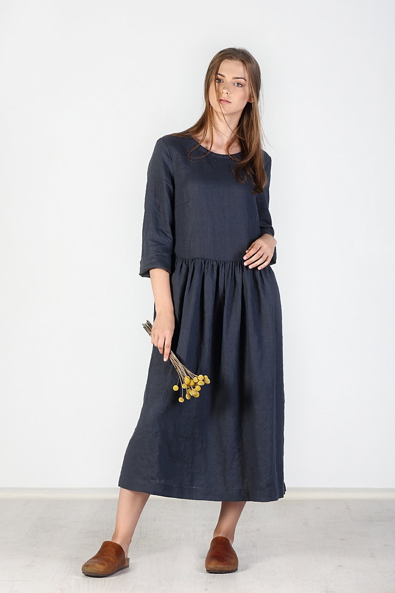 Gaia –  Linen Smock Dress