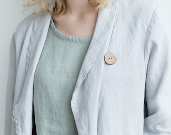 Linen jacket, Loose fit linen jacket with button, Linen cardigan