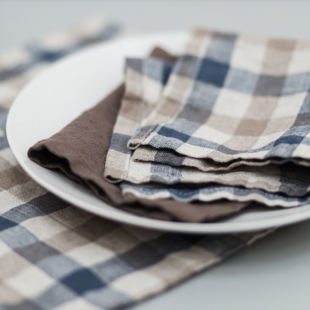 Linen Napkins / Set of Linen Napkins / Natural Linen Napkins / Washed
