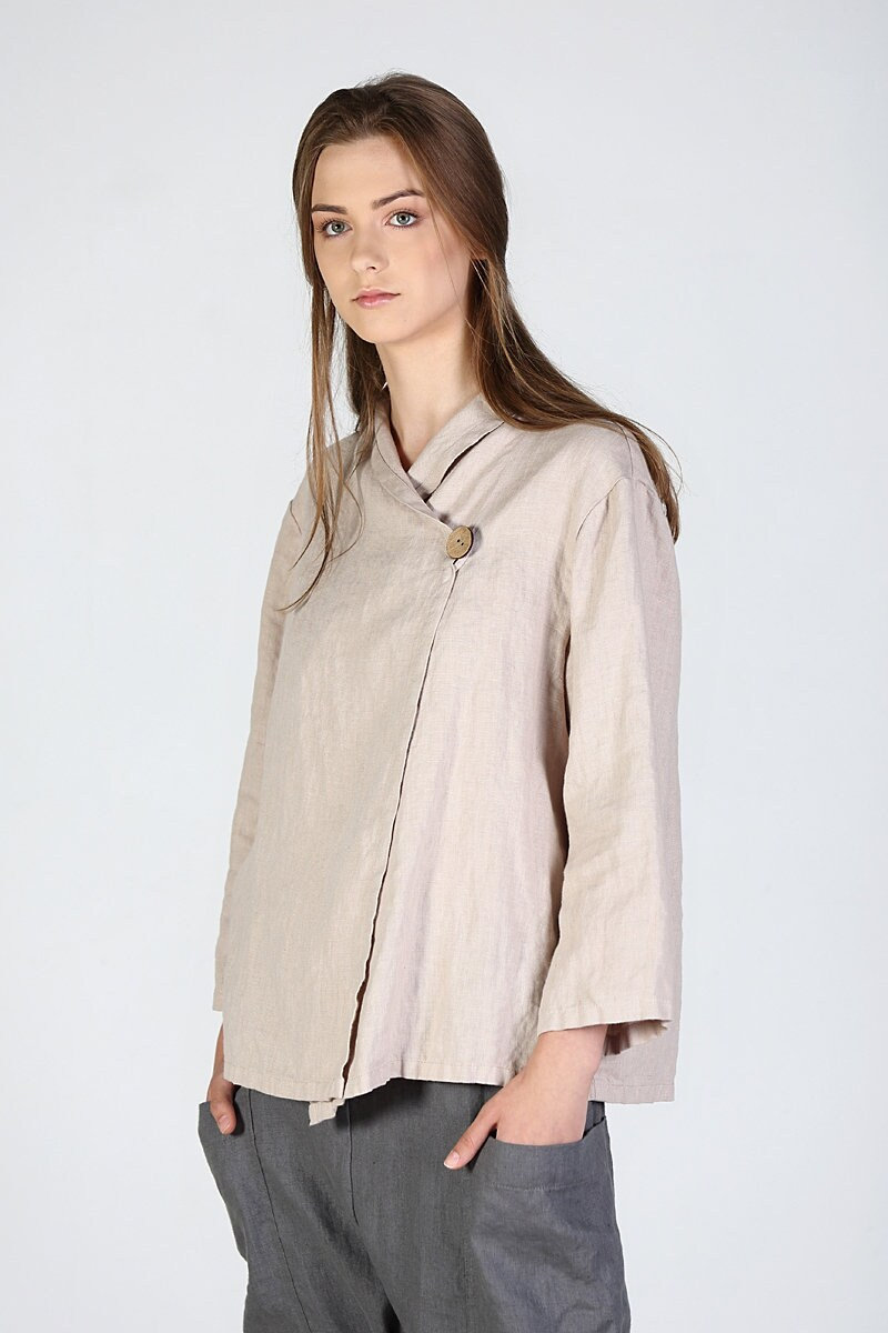 SUZU　Boyfriend Linen Jacket 36 ベージュ Boyfriend Linen Jacket(36 BEIGE): TODAYFUL: WOMENS