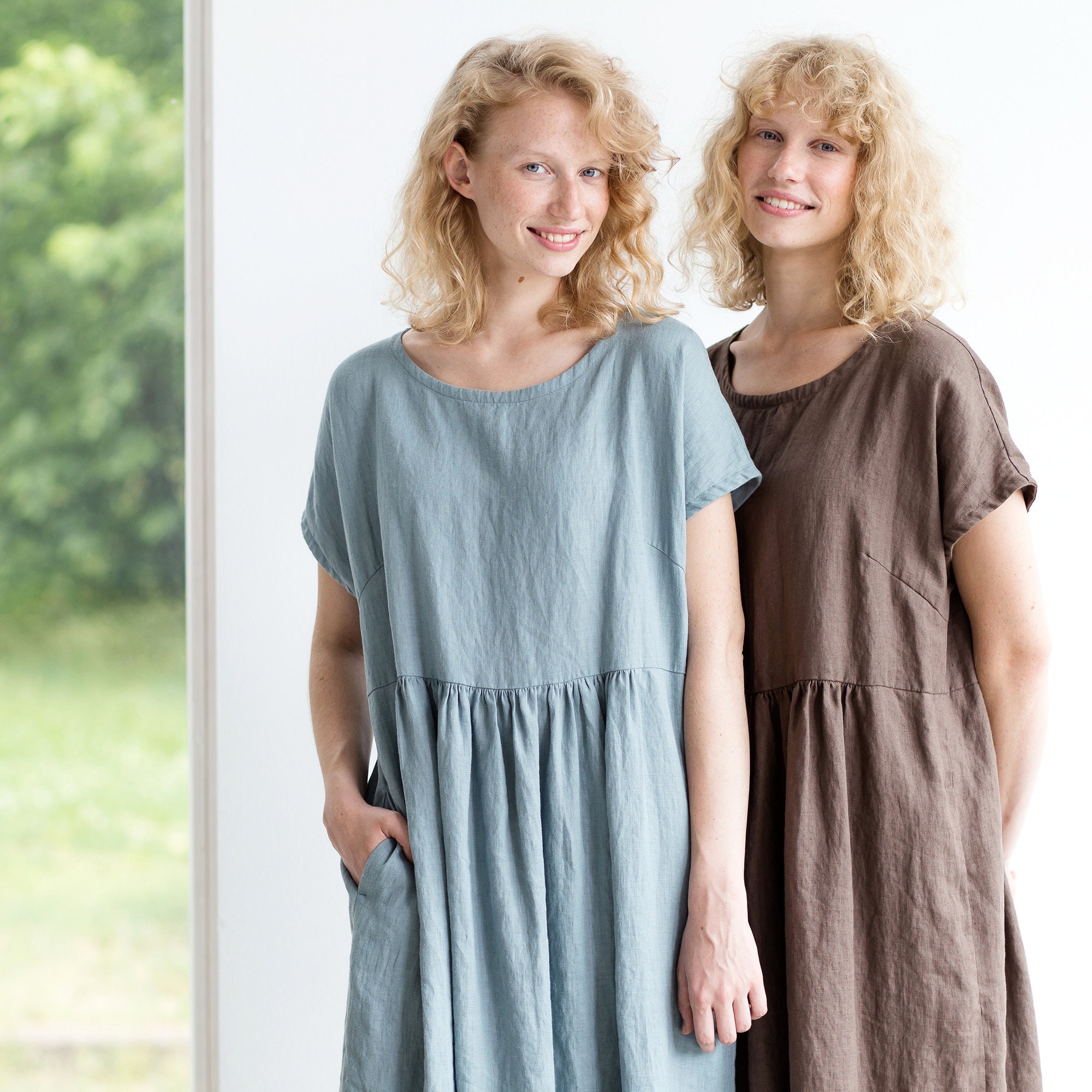 Maxi linen dress / Linen dress / Summer linen dress / Smock | Etsy