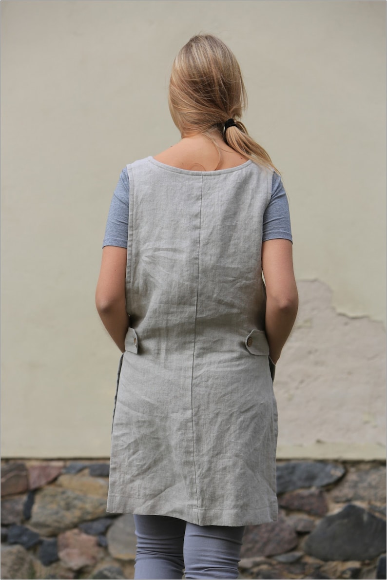 Linen apron Linen smock dress Linen apron dress Linen work Etsy