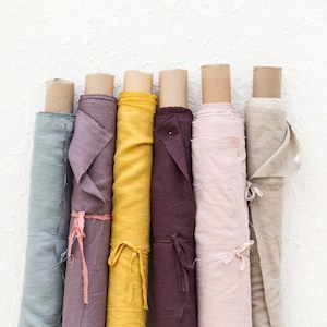 Linen fabric / Linen fabric by half yard or meter / Available in 39 colors / Softened linen for sewing