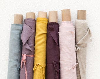 Linen fabric / Linen fabric by half yard or meter / Available in 39 colors / Softened linen for sewing