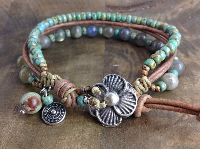 Labradorite bohemian bracelet womens jewelry gift for her gemstone bracelet boho bracelet boho chic bracelet