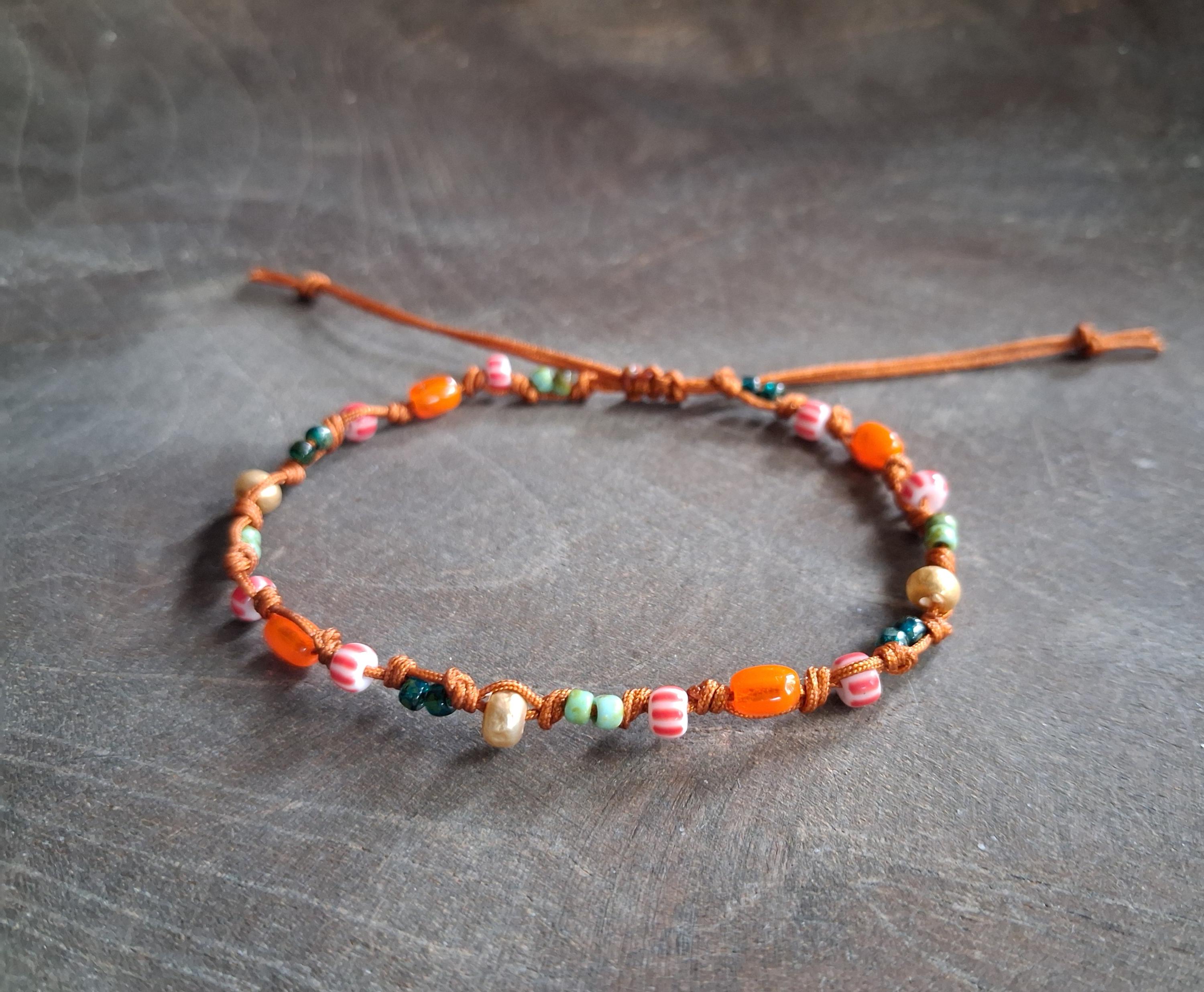 Knotted Seed Bead Bracelet: Boho Stacking Surfer Style - Etsy 日本