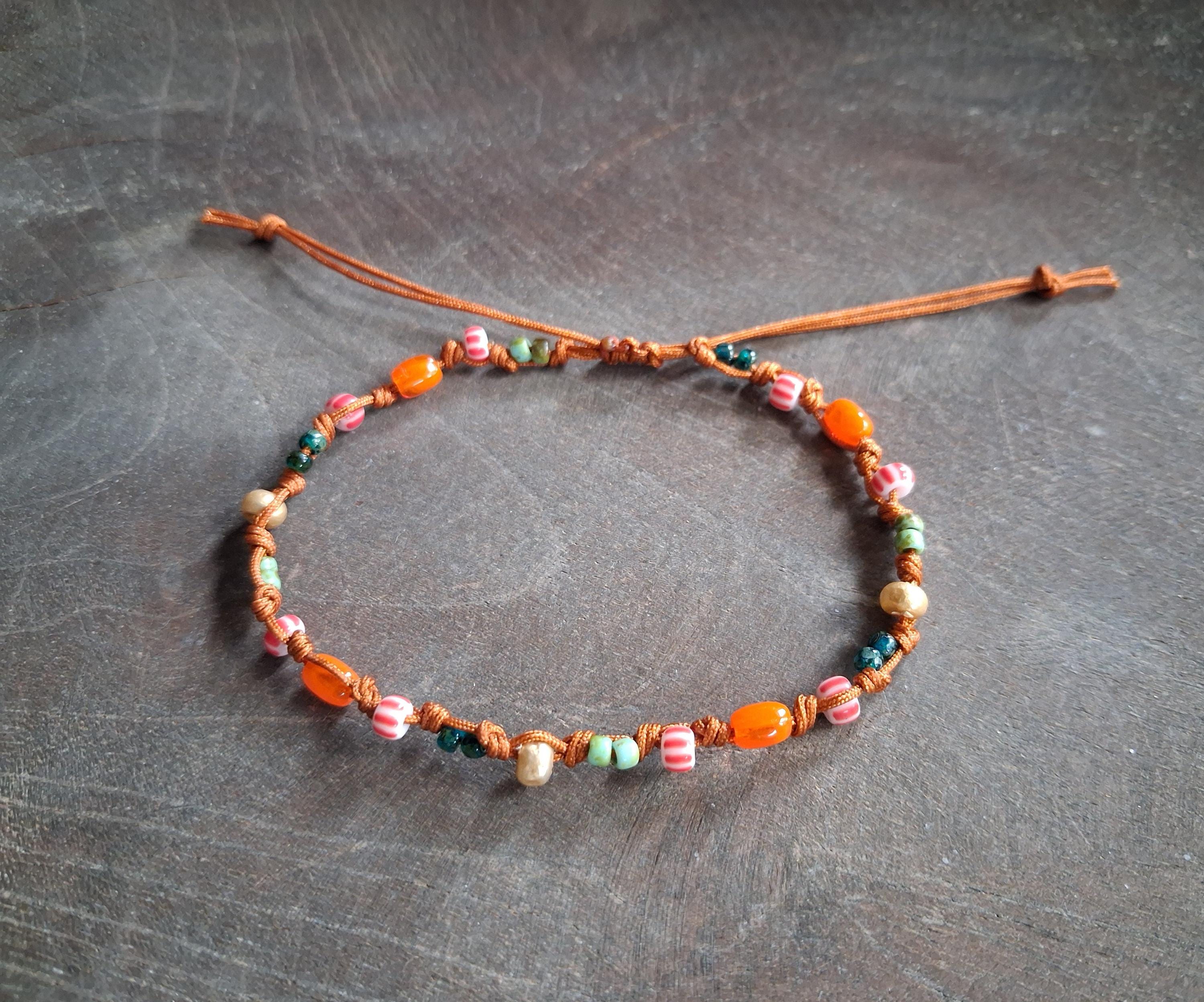 Knotted Seed Bead Bracelet: Boho Stacking Surfer Style - Etsy 日本