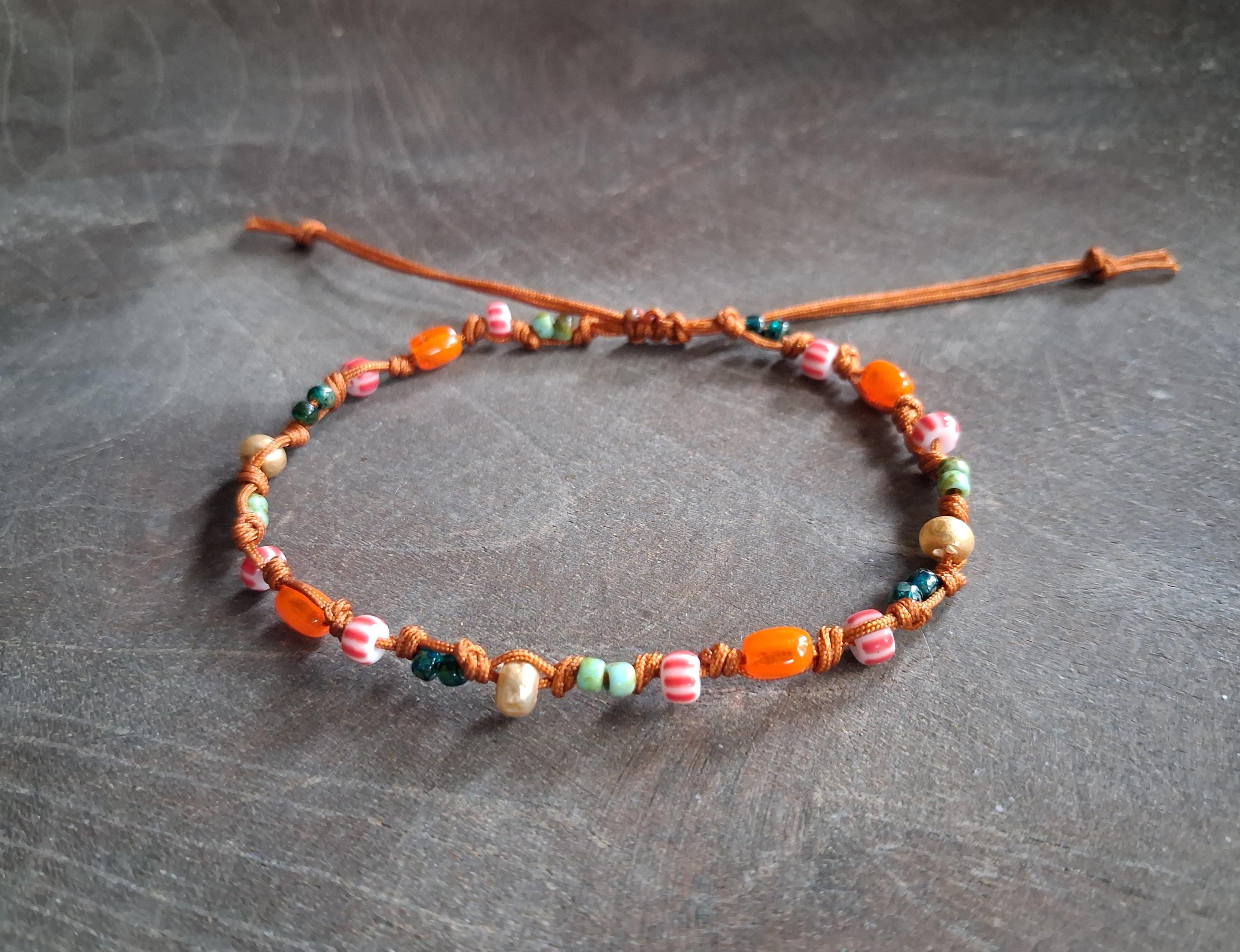 Knotted Seed Bead Bracelet: Boho Stacking Surfer Style - Etsy 日本
