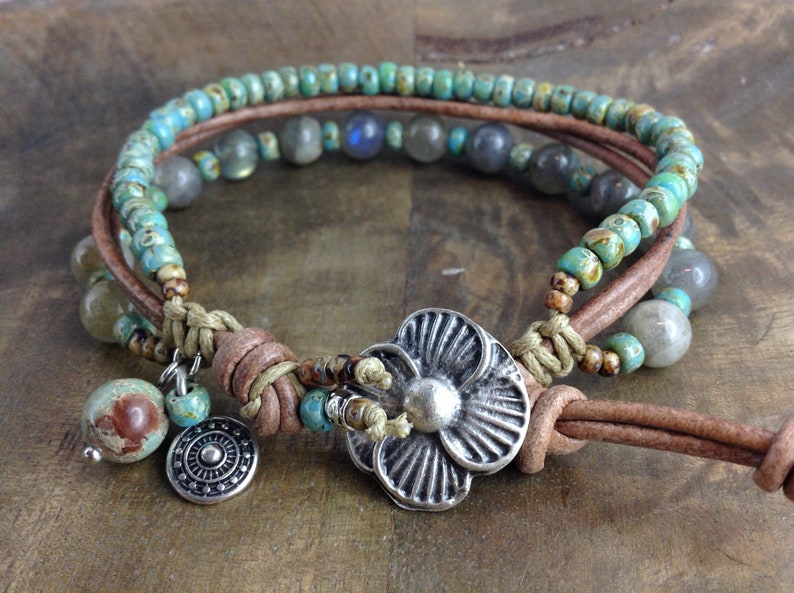 Labradorite bohemian bracelet womens jewelry gift for her gemstone bracelet boho bracelet boho chic bracelet