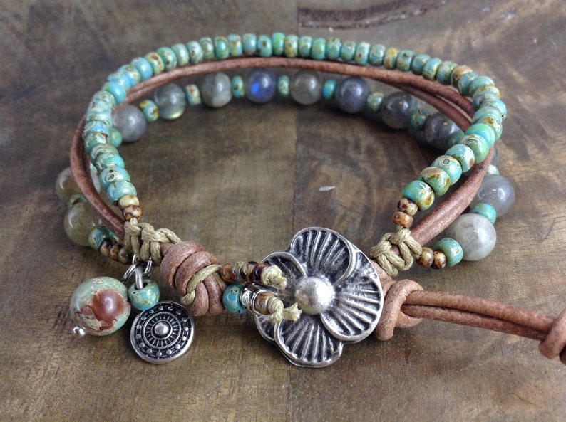 Labradorite bohemian bracelet womens jewelry gift for her gemstone bracelet boho bracelet boho chic bracelet