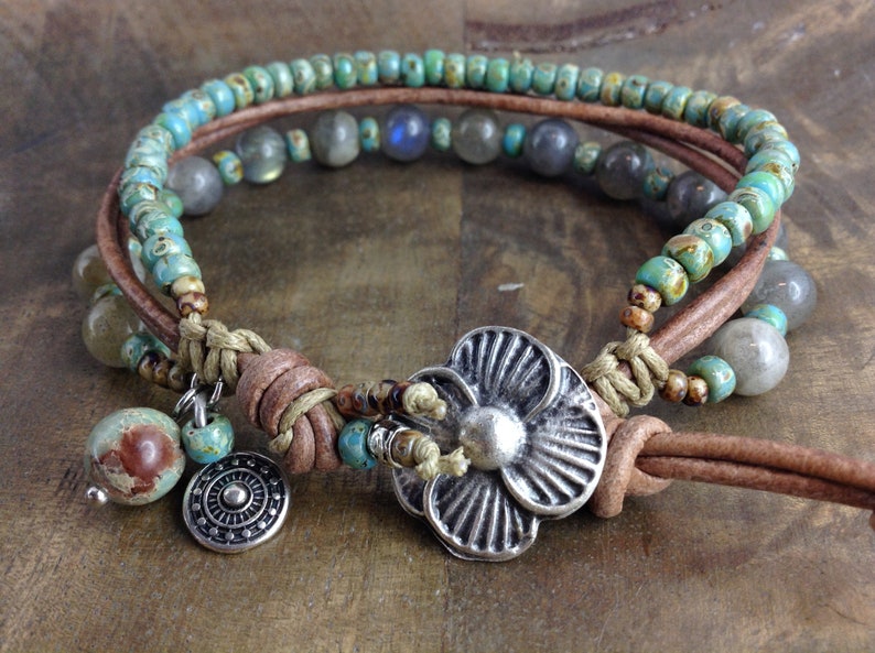 Labradorite bohemian bracelet womens jewelry gift for her gemstone bracelet boho bracelet boho chic bracelet