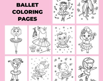 Ballerina coloring pages, ballerina party activity, ballet coloring page, ballerina birthday party activity, dance coloring pages printable