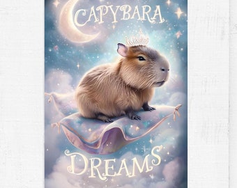 Capybara | Capybara Art | Capybara Wall Art | Girls Room | Capybara Print | Digital Art Print | Printable Wall Art | Kids Wall Art