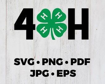 SVG, Instant download, file for Cricut, Silhouette, Leaf Clover, 4H Designs, 4H Clover, 4H, County Fair, T-shirt design