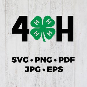 SVG, sofortiger Download, Datei für Cricut, Silhouette, Kleeblatt, 4H Designs, Kleeblatt, 4H, Jahrmarkt, T-Shirt Design