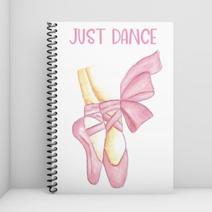 Dance Journal, Dance Notebook, Just Dance, Dance Spiral Notebook, Dance Lover, spiral notebook, journal, Lined Pages, Dancer Gift