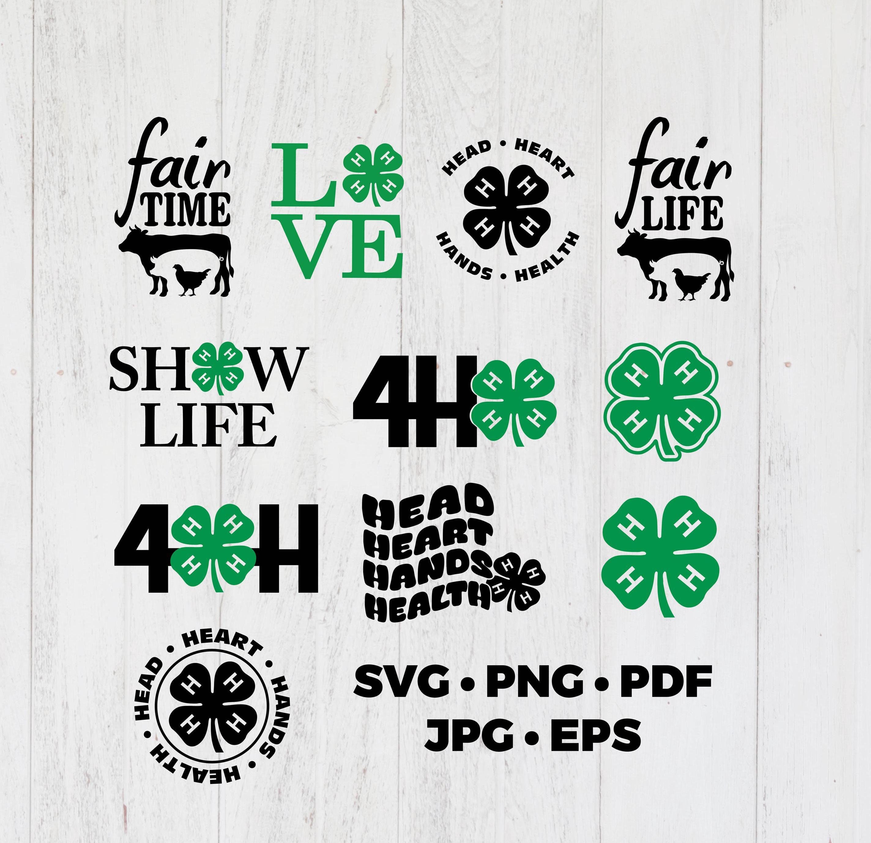 SVG Bundle, Instant download, file for Cricut, Silhouette, Leaf Clover, 4H Designs, 4H Bundle SVG, 4H, County Fair, T-shirt design