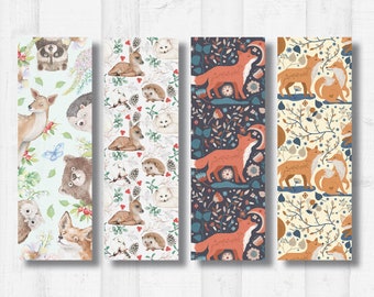 Woodland Animal Reader Bookmarks Digital Printable Bookmarks | Digital Bookmark | Instant Download | Animal Lover | Deer | Fox Bookmark