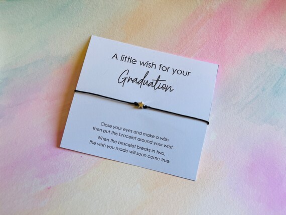 Graduation Wish Bracelet Tie on Wish Bracelet Party Favor Tie