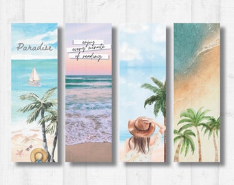 Beach Reader Bookmarks Digital Printable Bookmarks | Digital Bookmark | Instant Download | Beach Lover | Beach | Sand | Sun | Beach Bookmark