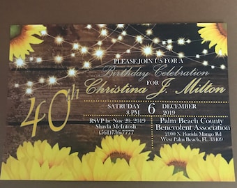 Invitaciones temáticas de girasol