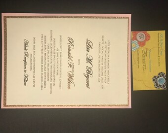 Invitaciones de boda con tarjeta de detalle + RSVP