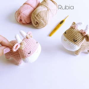 little Cow Rubia, little cow  crochet pattern, Crochet little cow  pattern, Amigurumi vaquita pattern