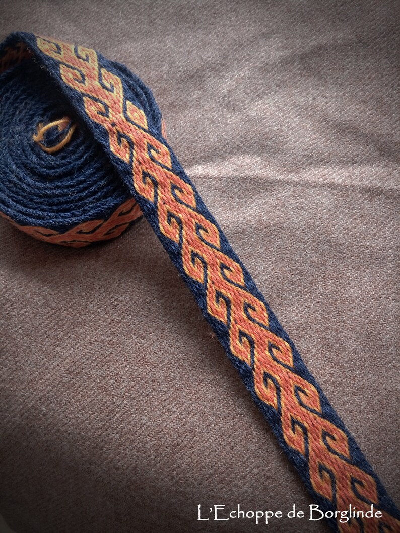 orange waves Tablet weaving braid historic reenactment viking, medieval ...
