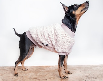 Handmade Pink Teddy Fleece Dog Sweater: Small to Large Dogs