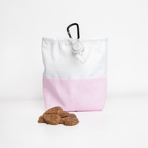 Waterproof dog treat bag, training treat and toy pouch, practical gift for dog walkers, new puppy gift, dog walking essential - Pink