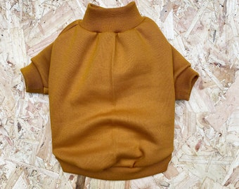 Dog Sweater / Dog jumper - Handmade fleece lined sweatshirt for dogs - Yellow Ochre