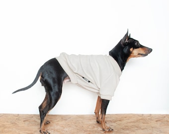 Handmade Cream Fleece Dog Sweater: Custom Fit Puppy Jumper