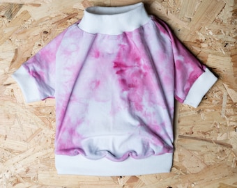 Handmade Pink Tie Dye Dog T-Shirt: Soft Cotton Vest