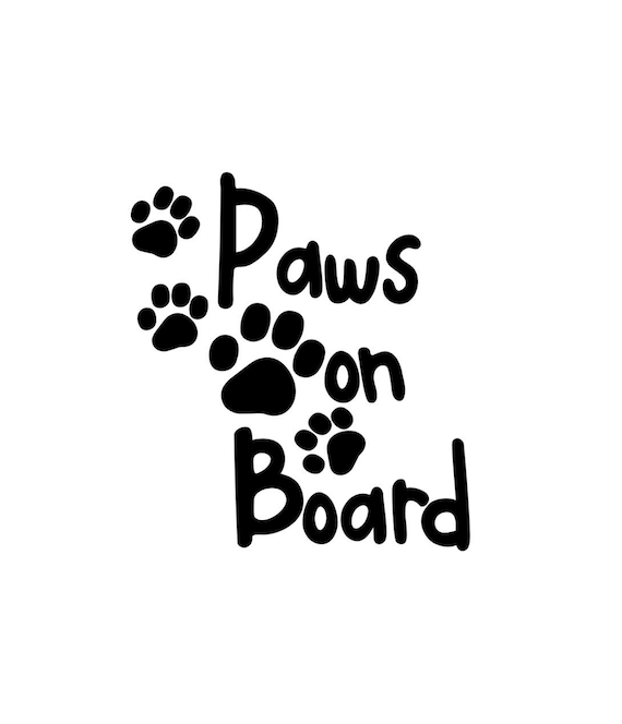 sticker vinyl decal laptop car window puppy dog doors foot Paws on board