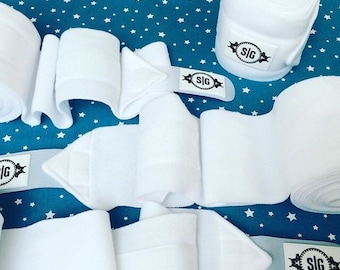 white fleece polo bandages