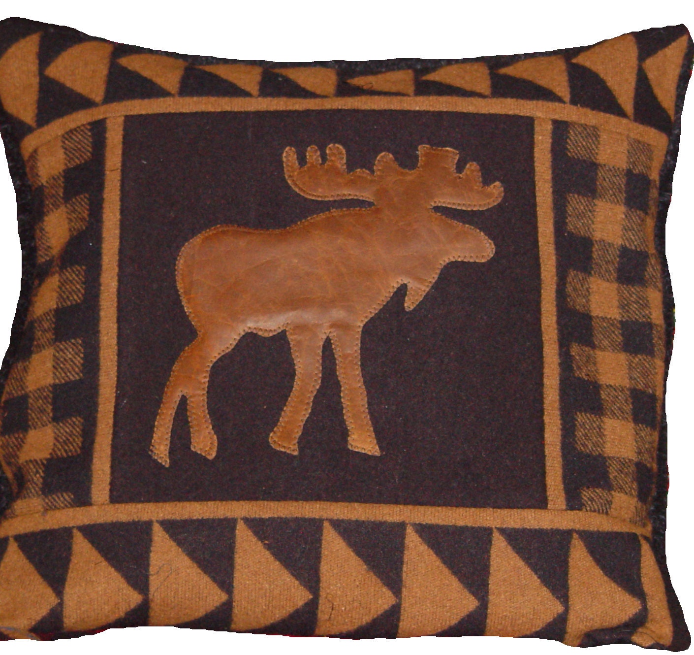 Moore Lodge style pillows with leather felt and fleece Etsy