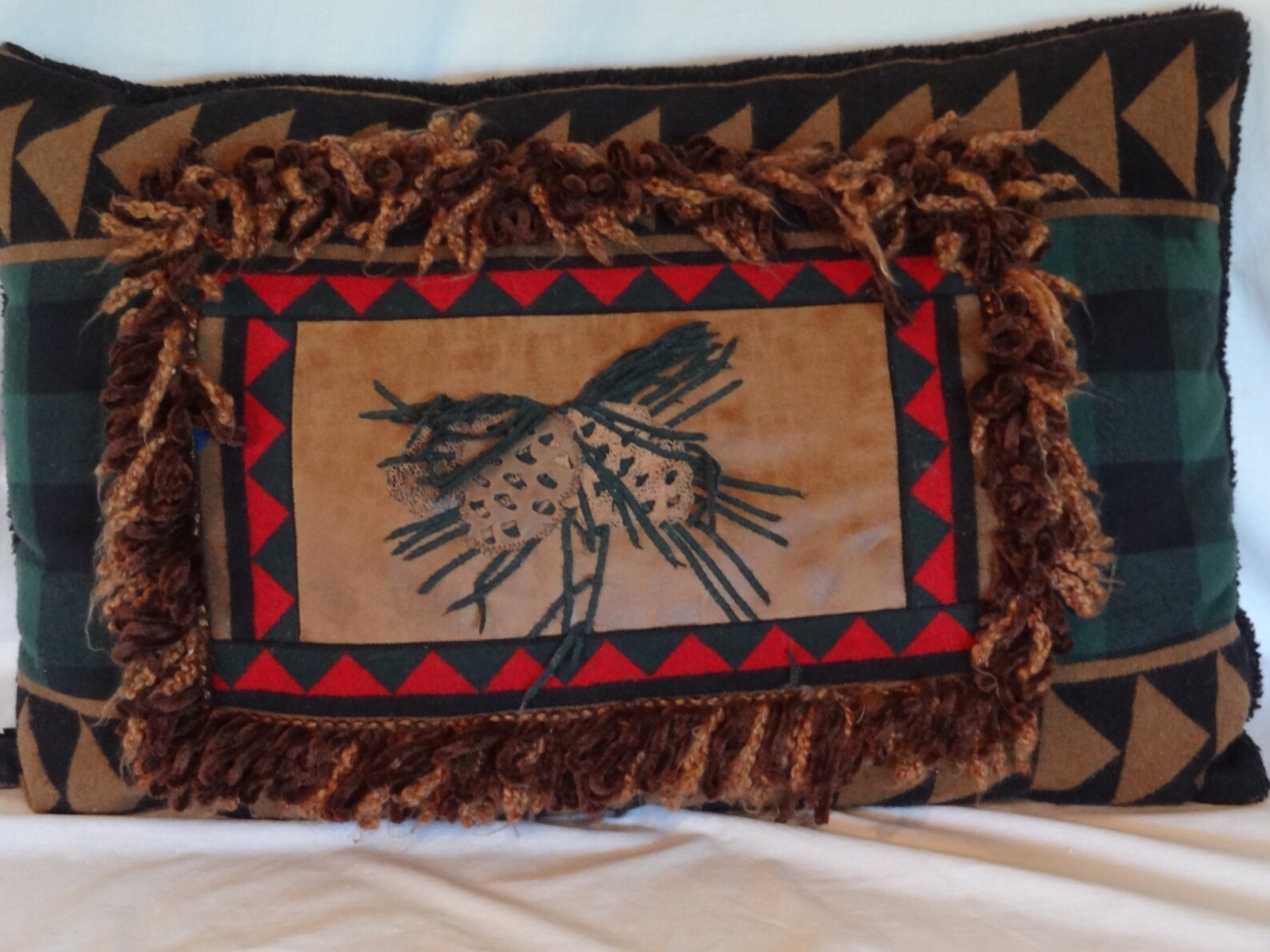 Moore Lodge style pillows with leather felt and fleece Etsy