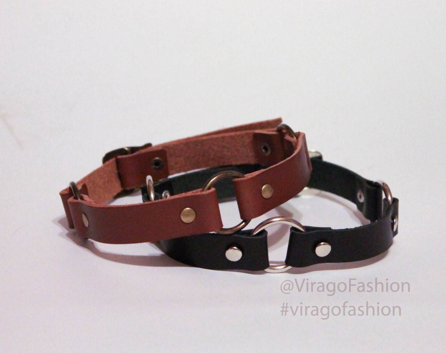 Choker Ring Gold Choker Necklace O Ring Choker Gold Leather Etsy