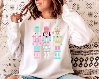 Nutcracker Trio Sweatshirt, Triblend tee, crew or v-neck, Women's Nutcracker Tee, Nutcracker shirt, Nutcracker Ballet  shirt Pink Nutcracker