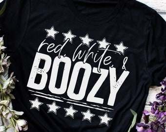 Red, White and Boozy shirt, 4th of july, independence day tee, patriotic america shirt, drinking patriotic shirt, funny 4th of july shirt