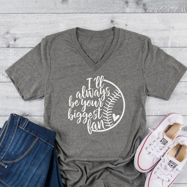 Baseball mom Shirt, I'll Always be your biggest fan, Baseball Mom Graphic Tee, Baseball shirts for women, Baseball Fan, Baseball Tshirts